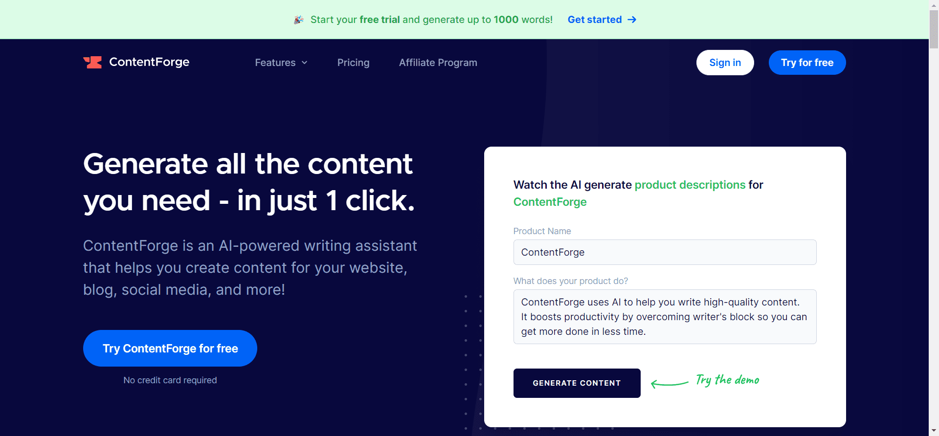 content forge website
